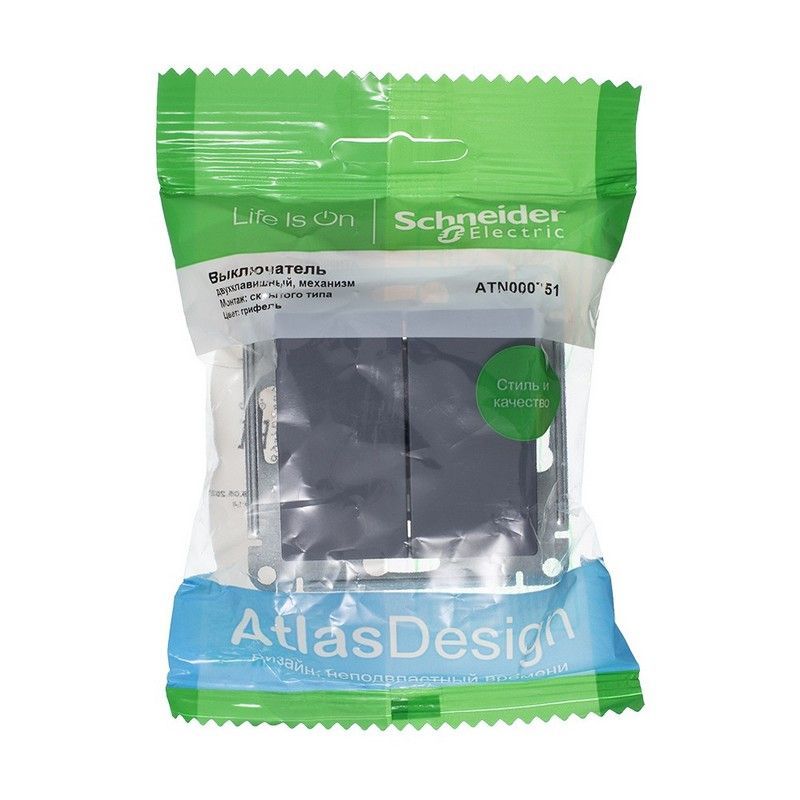 AtlasDesign Грифель Выключатель 2-клавишный Systeme Electric AtlasDesign Грифель ATN000751