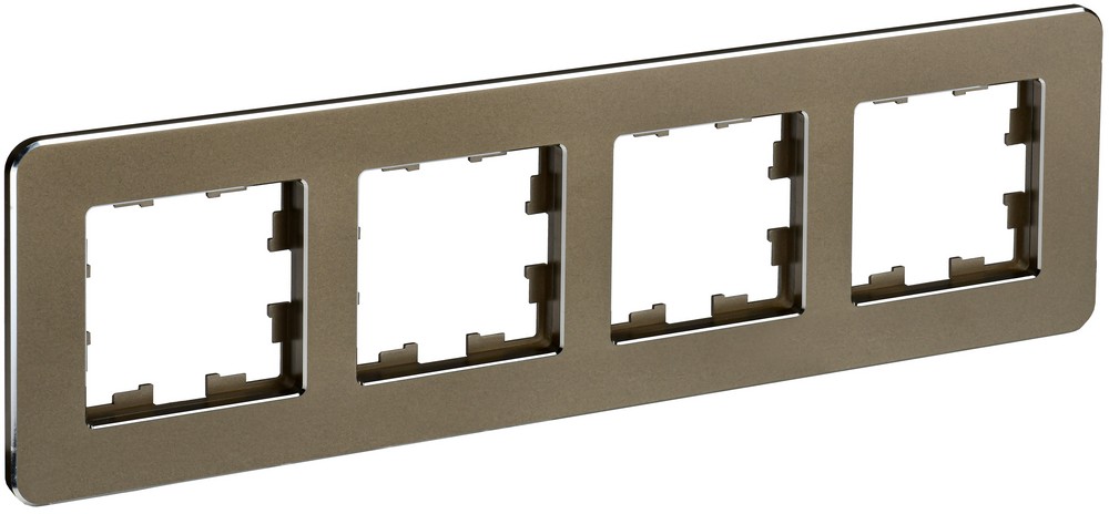 IEK Brite Рамки Рамка IEK BRITE DECOR Латунь металл. скругл.угол 4-м РУ-4-1-Бр RE BR-M42-M-01-K49