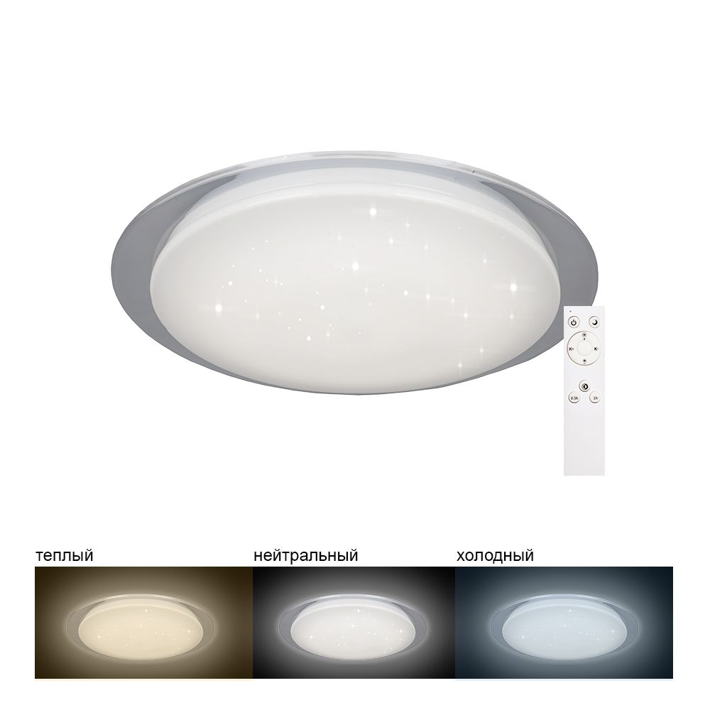 Управляемые светодиодные светильники и люстры Светодиодный управляемый светильник накладной Feron AL5000 тарелка 36W 3000К-6500K бел. с кант 29633 