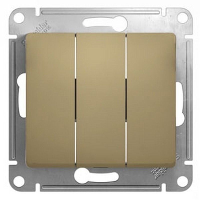 Glossa Титан Выключатель Systeme Electric Glossa Титан 3-клавишный, сх.3 GSL000431