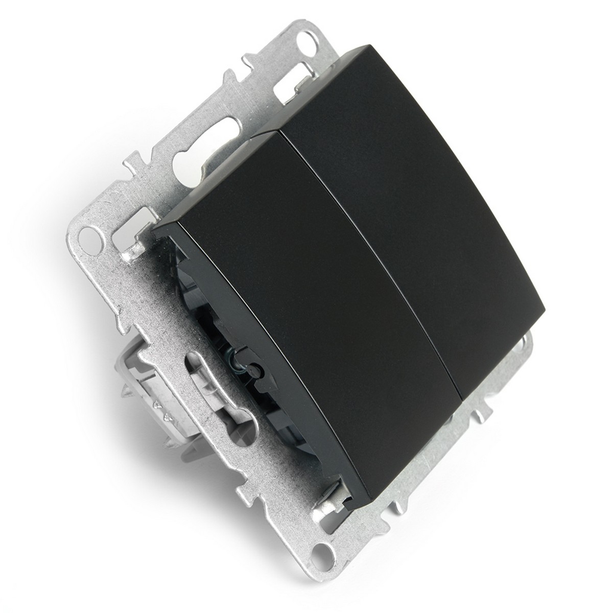 Эрна - Розетки и выключатели Stekker Выключатель 2-клавишный STEKKER PSW10-9104-03 10А Эрна черный 49149