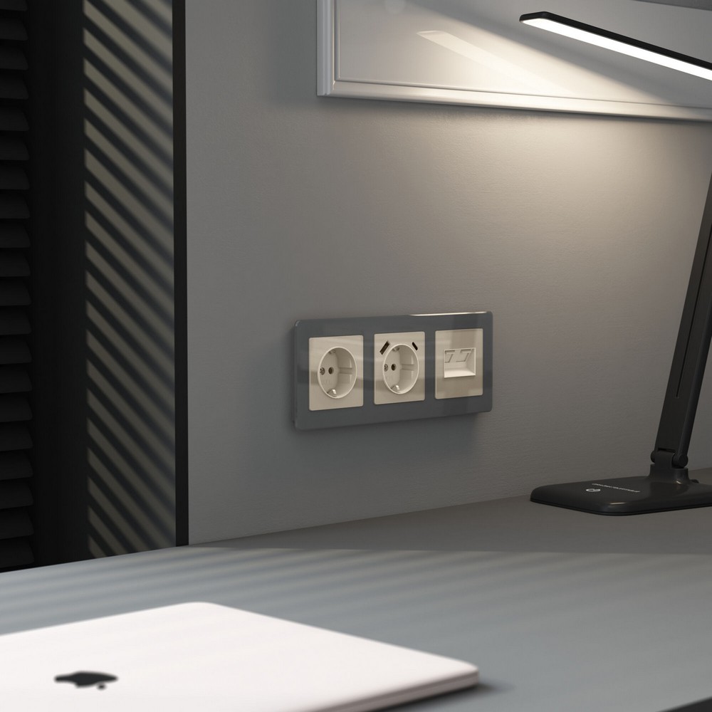 Werkel айвори акрил Накладка Werkel для двойной розетки Еthernet RJ-45 (айвори акрил) W11911430