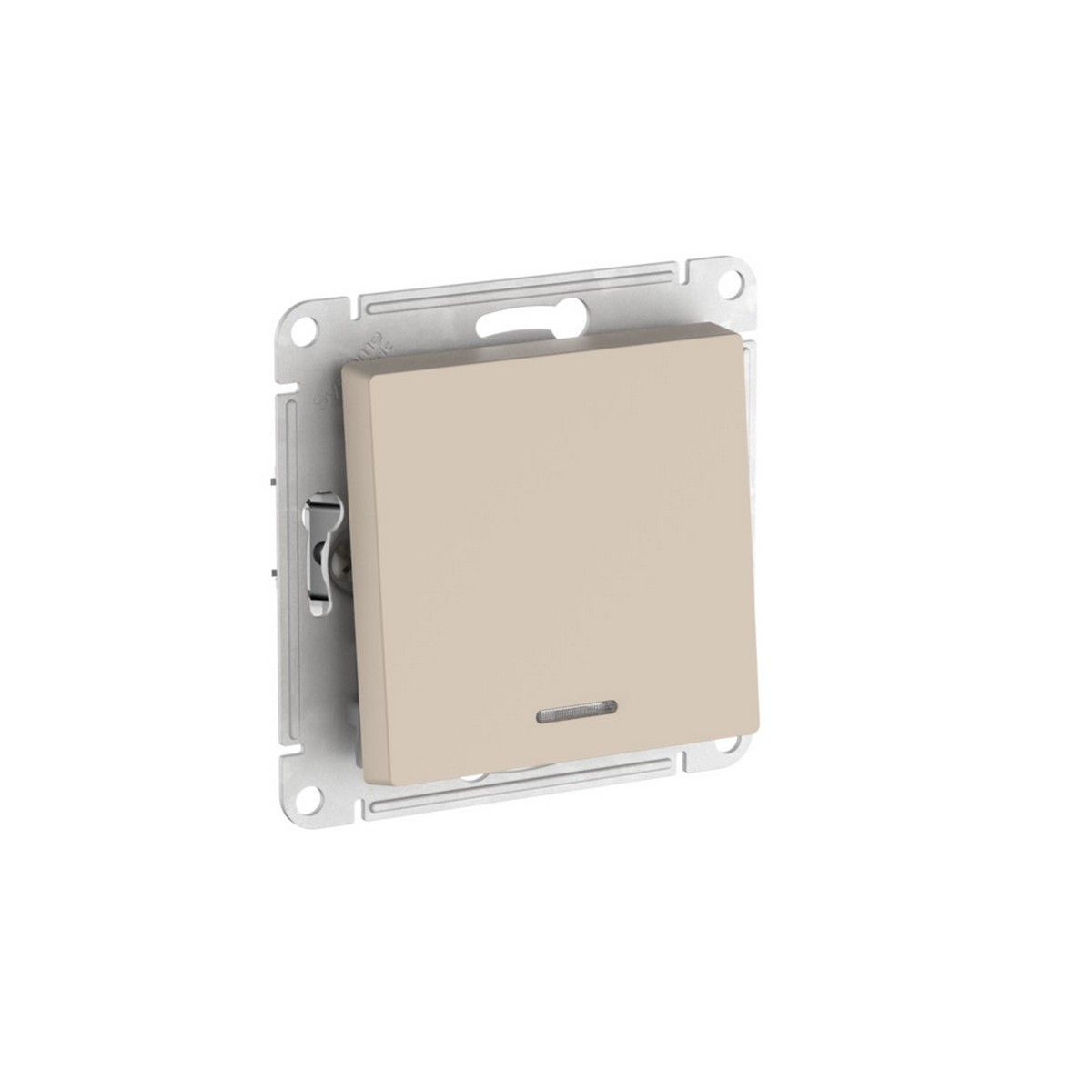 AtlasDesign Песочный Переключатель SE AtlasDesign Песочный 1-кл с подсветкой быстрозажим. клем. ATN001263S