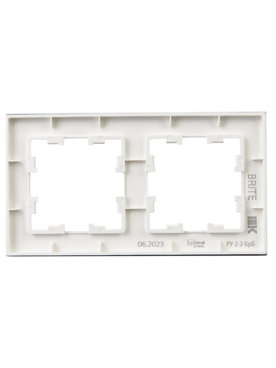 IEK Brite Рамки Рамка IEK BRITE 2-местная РУ-2-2-БрБ стекло белый BR-M22-G-K01
