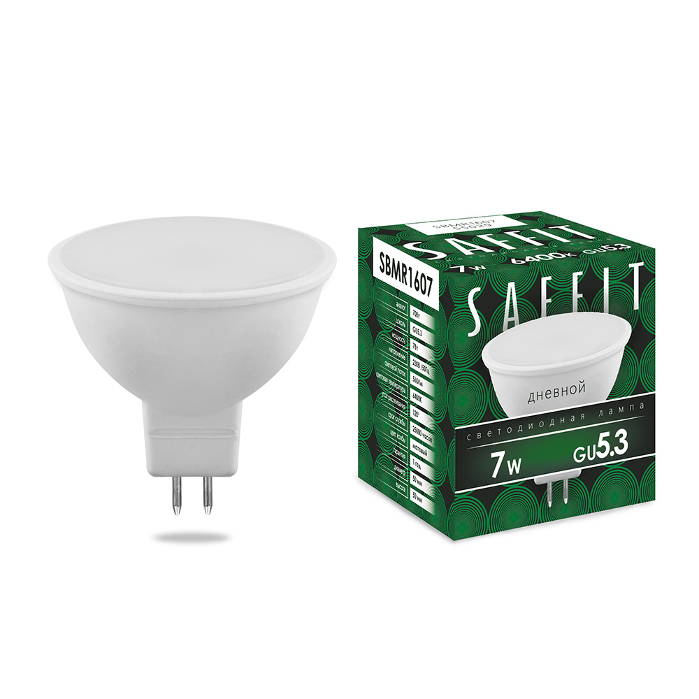 Лампа светодиодная SAFFIT SBMR1607 MR16 GU5.3 7W 6400K 55029