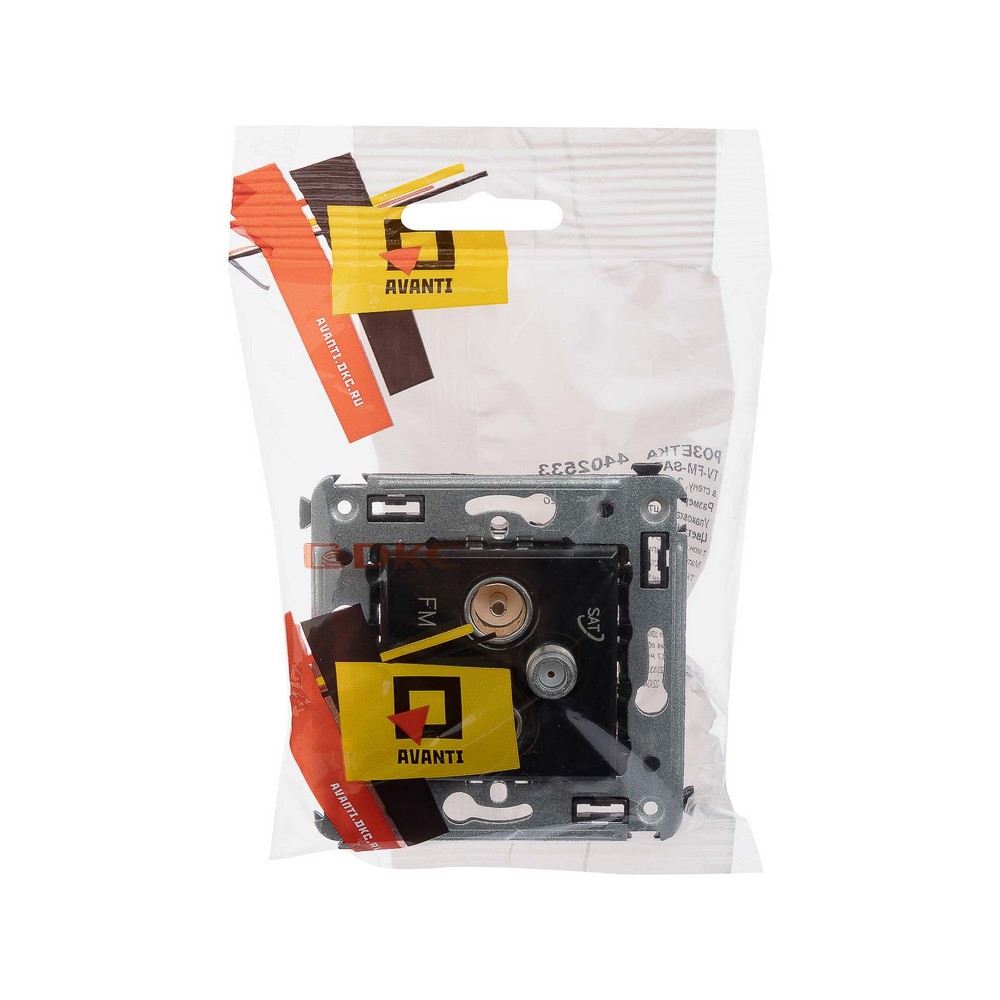 DKC Avanti механизмы Черный квадрат Розетка TV DKC Avanti-FM-SAT в стену "Черный квадрат" 4402533