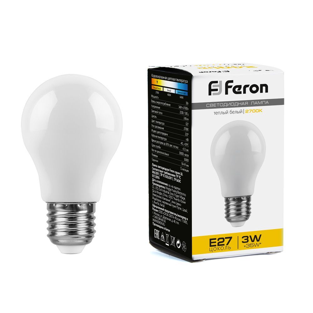 E27 Лампа светодиодная Feron LB-375 E27 3W 2700K 38266 