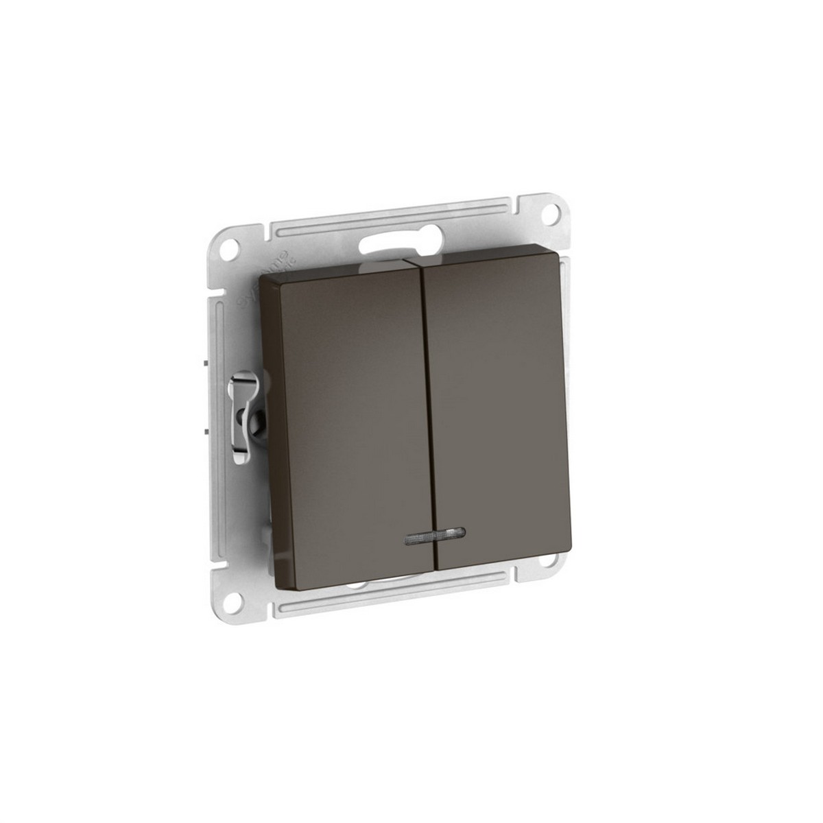 AtlasDesign Мокко Выключатель SE AtlasDesign Мокко 2-клавишный с подсветкой быстрозажим. клем. ATN000653S