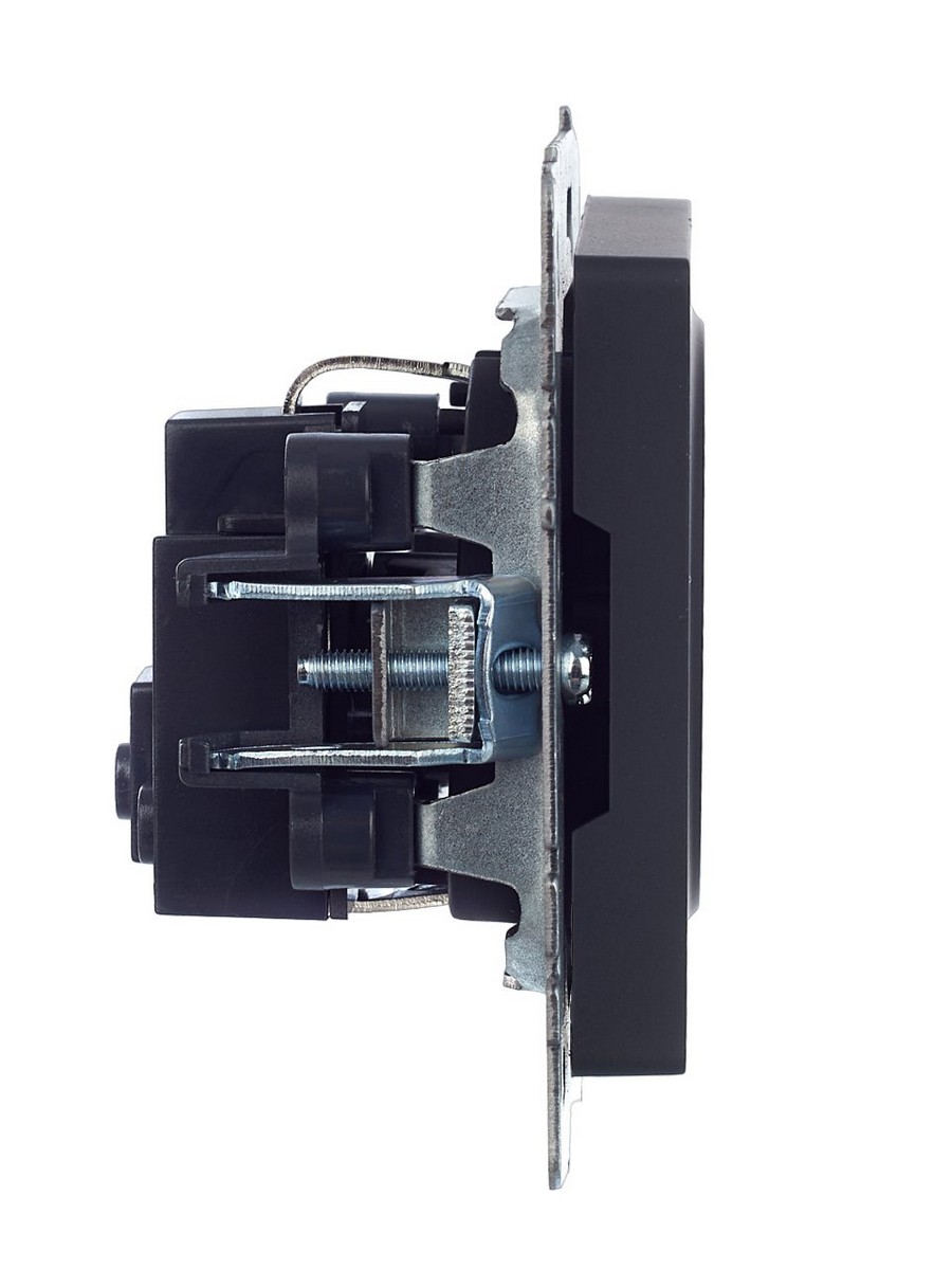 IEK Brite Графит Розетка IEK BRITE с/з без шторок 16А РС11-1-0-БрГ графит BR-R11-16-K53