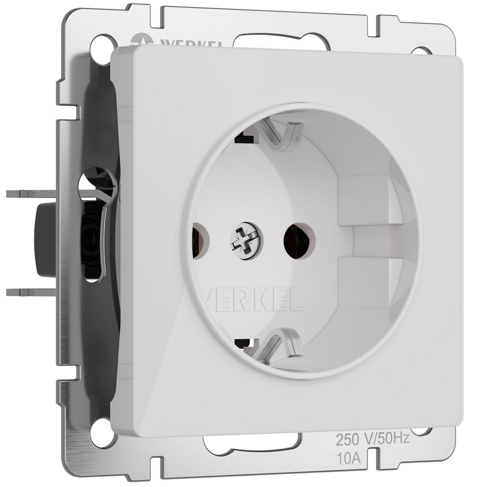 Werkel белый акрил Розетка Werkel с заземлением (белый акрил) W11710410