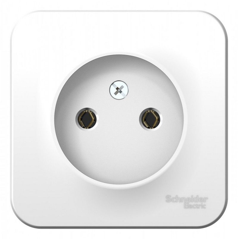 Blanca белые розетки и выключатели Розетка SE Blanca б/з Белый наружный без шторок монтажная пластина BLNRA000121