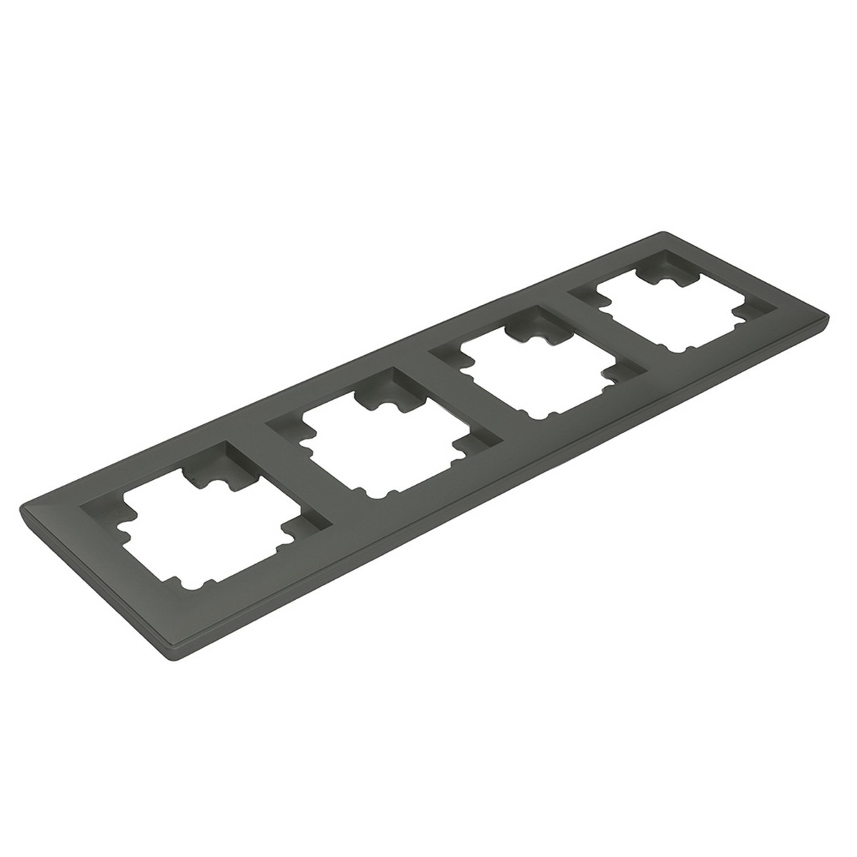 Катрин - Розетки и выключатели Stekker Рамка STEKKER 4-местная Катрин пластик графит PFR00-7004-06 39810