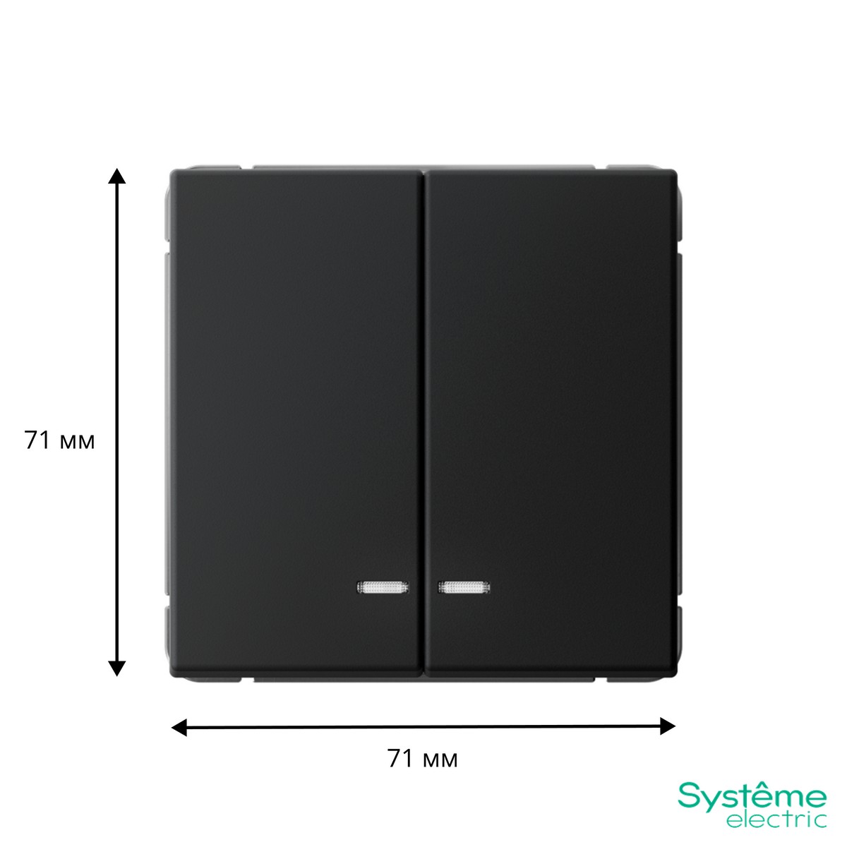 ArtGallery Карбон Выключатель SE ArtGallery Карбон 2-клавишный с подсветкой быстрозажим. клем. GAL001053S