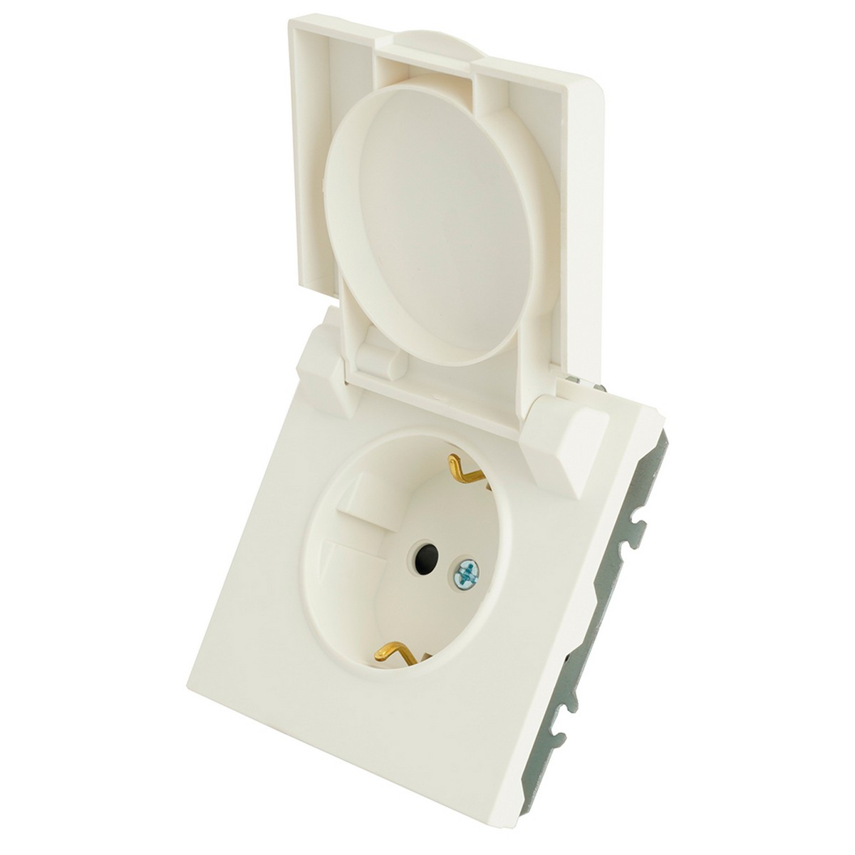 Эмили - Розетки и выключатели Stekker Розетка 1-ая с крышкой с защ. штор с/з STEKKER Эмили RST16-5112-01 белый фарфор soft touch 49881