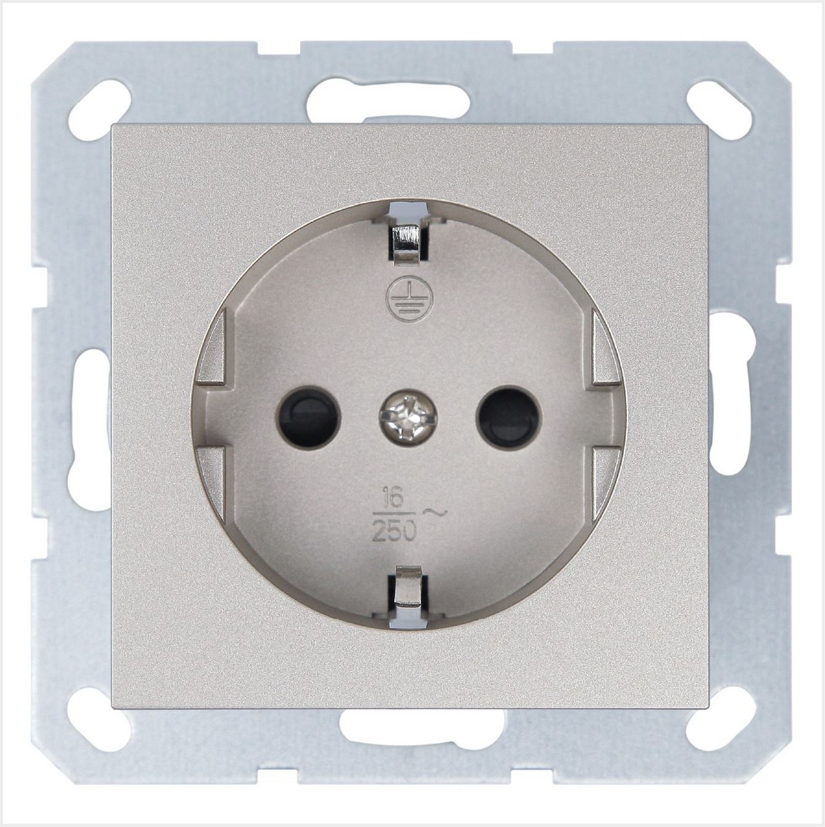 JASMART G - розетки и выключатели Розетка JASMART SCHUKO с защитными шторками шампань G5501CH