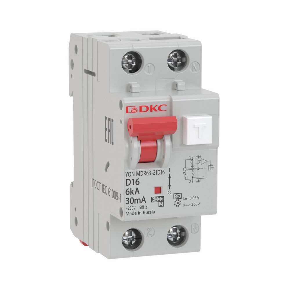DKC Дифференциальный автомат АВДТ DKC YON pro MDR63 1P+N 40A C 30mA 6kA тип A MDR63-22C40-A 