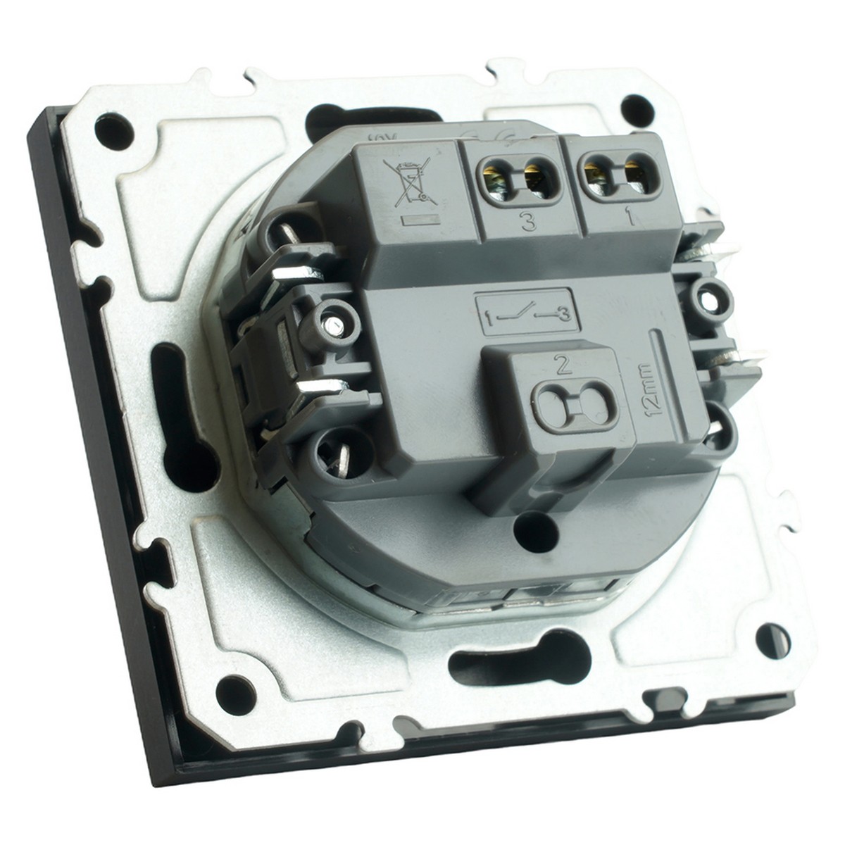 Выключатель 1-клавишный STEKKER Эмили RSW10-5103-05 черный уголь soft touch 49839