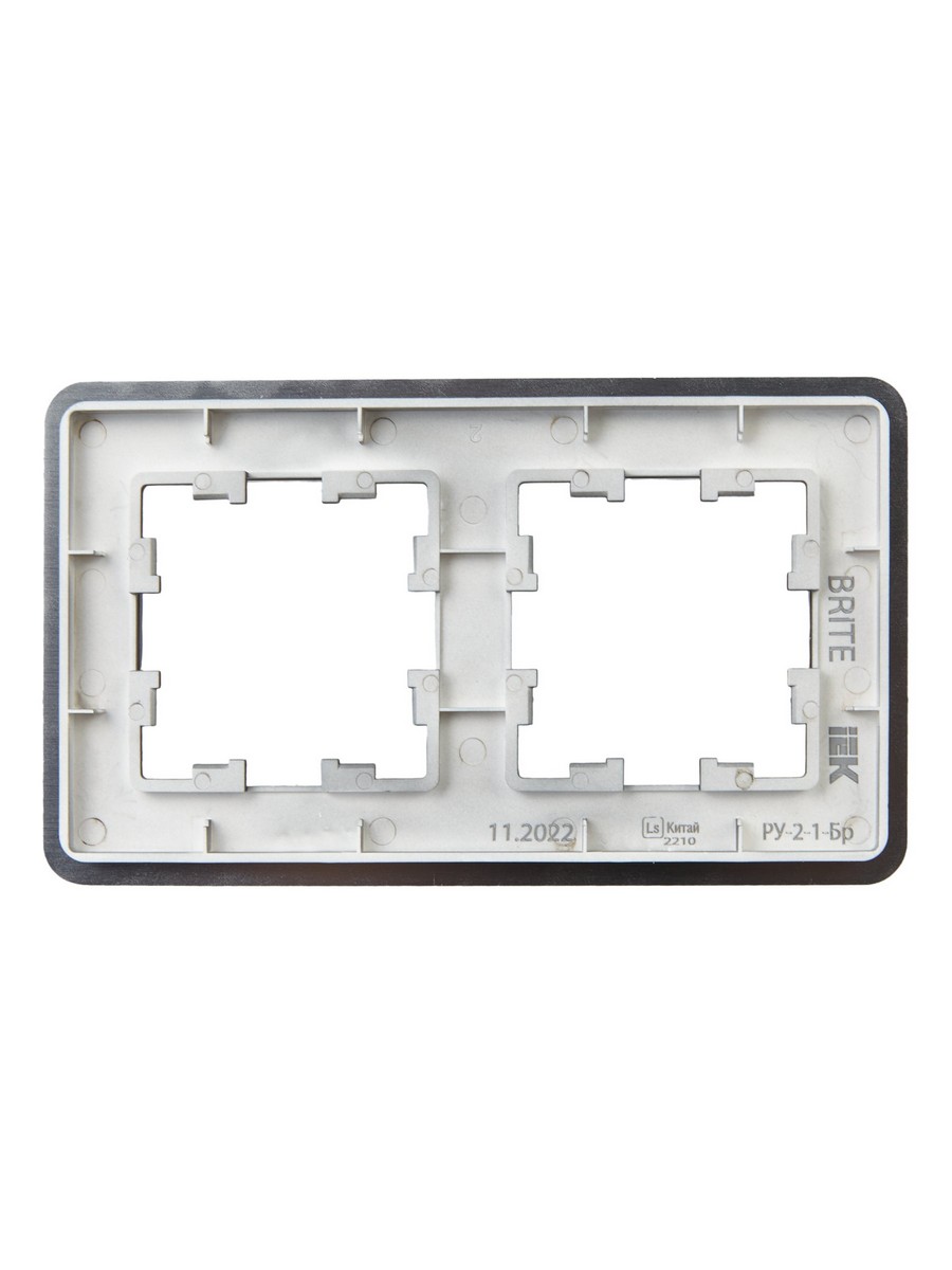 IEK Brite Рамки Рамка IEK BRITE DECOR Титан металл. скругл.угол 2-м РУ-2-1-Бр RE BR-M22-M-01-K48