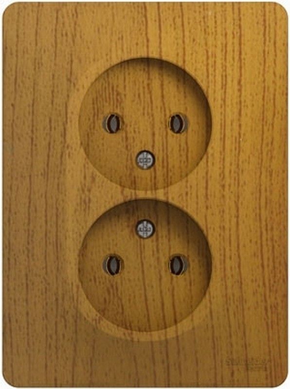 Glossa Дуб Розетка Systeme Electric Glossa Дерево Дуб 2-я без заземления GSL000520