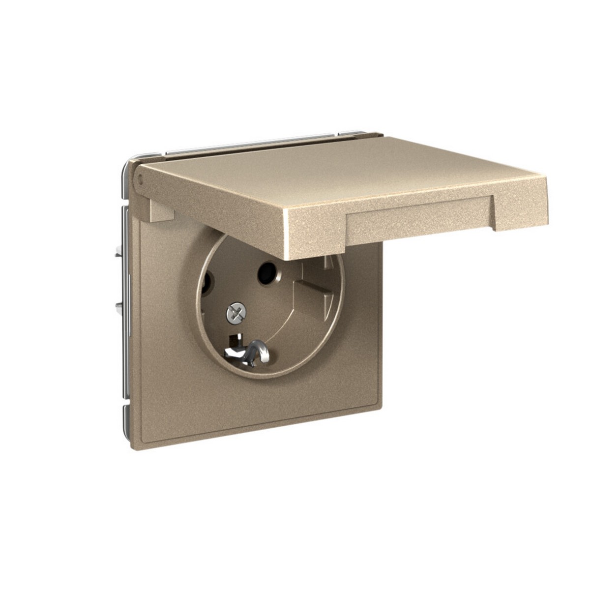 ArtGallery Шампань Розетка Systeme Electric ArtGallery Шампань с заземл. со шторк. с крышкой 16А IP20 GAL000546