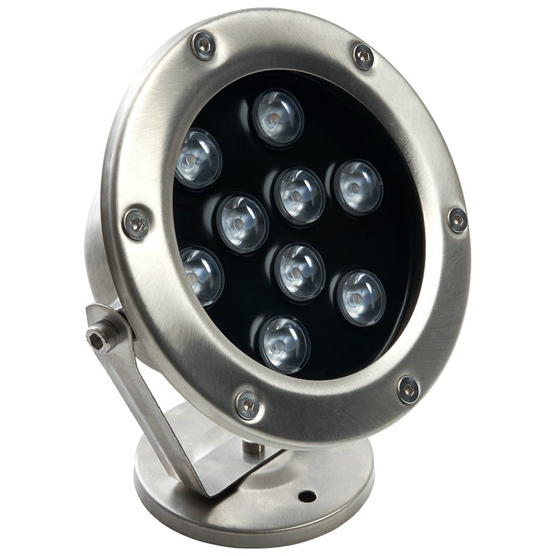 Светодиодный прожектор подводный Feron LL-824 9W AC24V RGB металлик IP68 48468