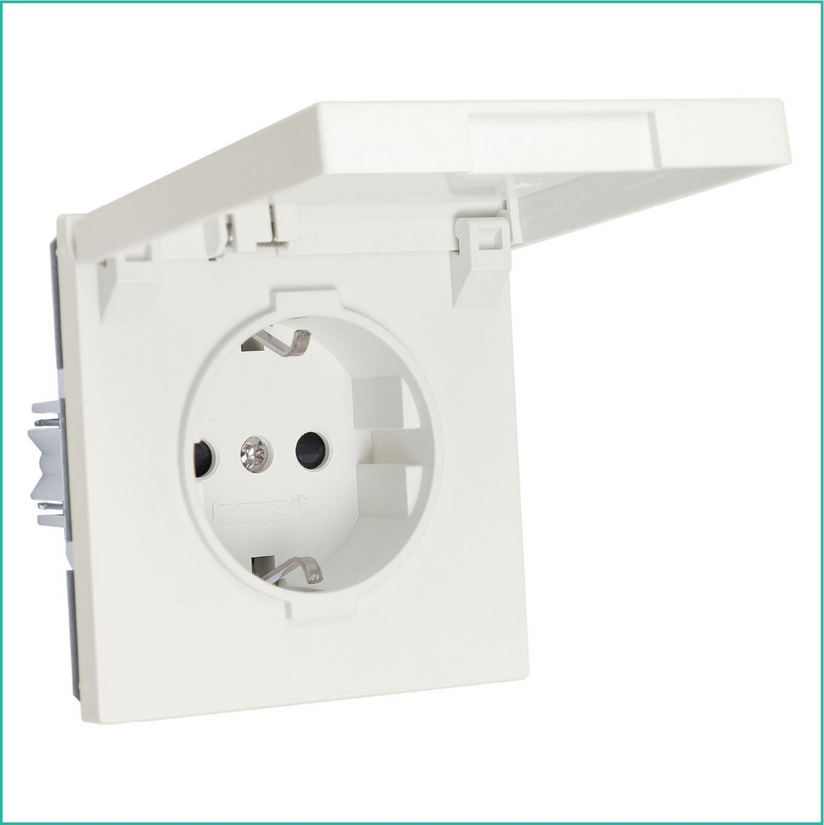 JASMART FD - розетки и выключатели Розетка JASMART FD SCHUKO с крышкой и защитными шторками Сахара 5505SH