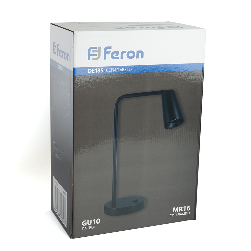 Настольные лампы Настольная лампа Feron DE185 BELL 35W GU10 черный 48424 