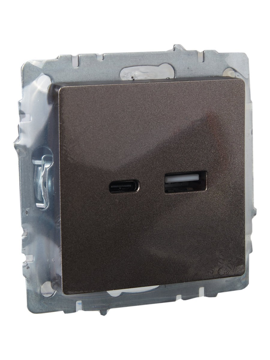 IEK Brite Бронза Розетка IEK BRITE USB A+C 18Вт РЮ11-1-БрТБ бронза BR-U22-018-K45