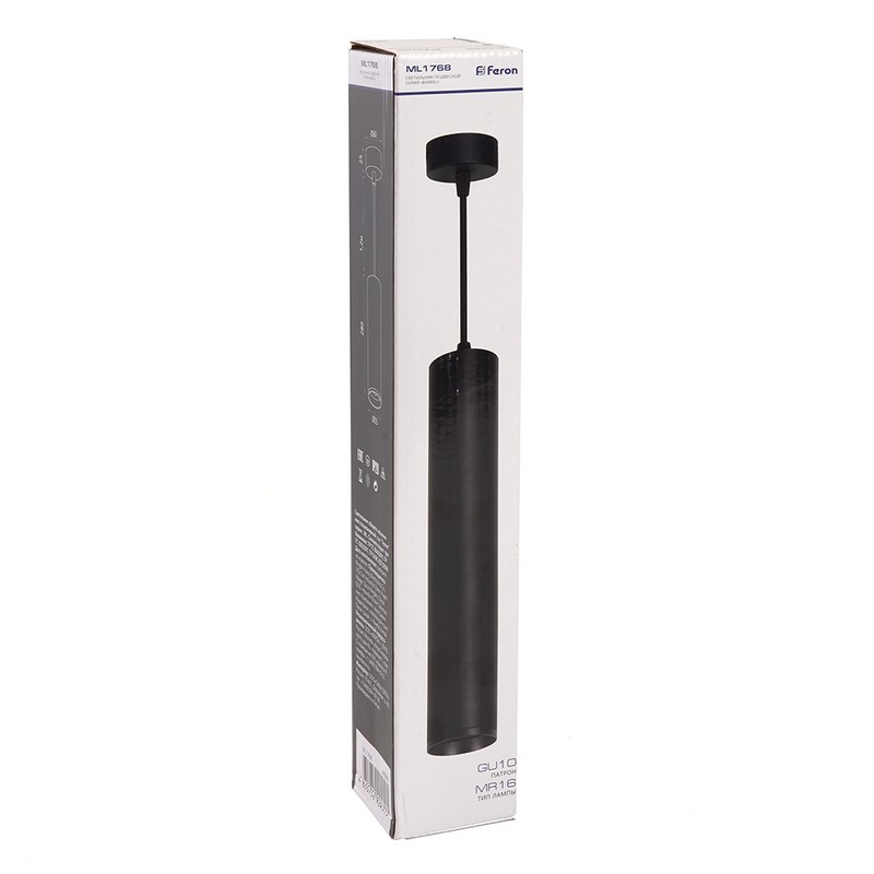 Светильник подвесной Feron ML1768 MR16 35W черный 48086