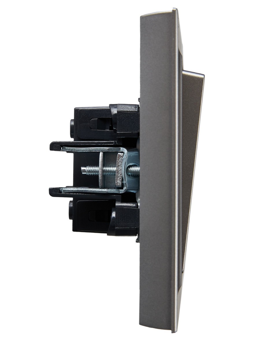 IEK Brite Сталь Выключатель IEK BRITE Сталь 1-кл. 10А в сборе ВСР10-1-0-БрС BR-V10-0-10-K46-F