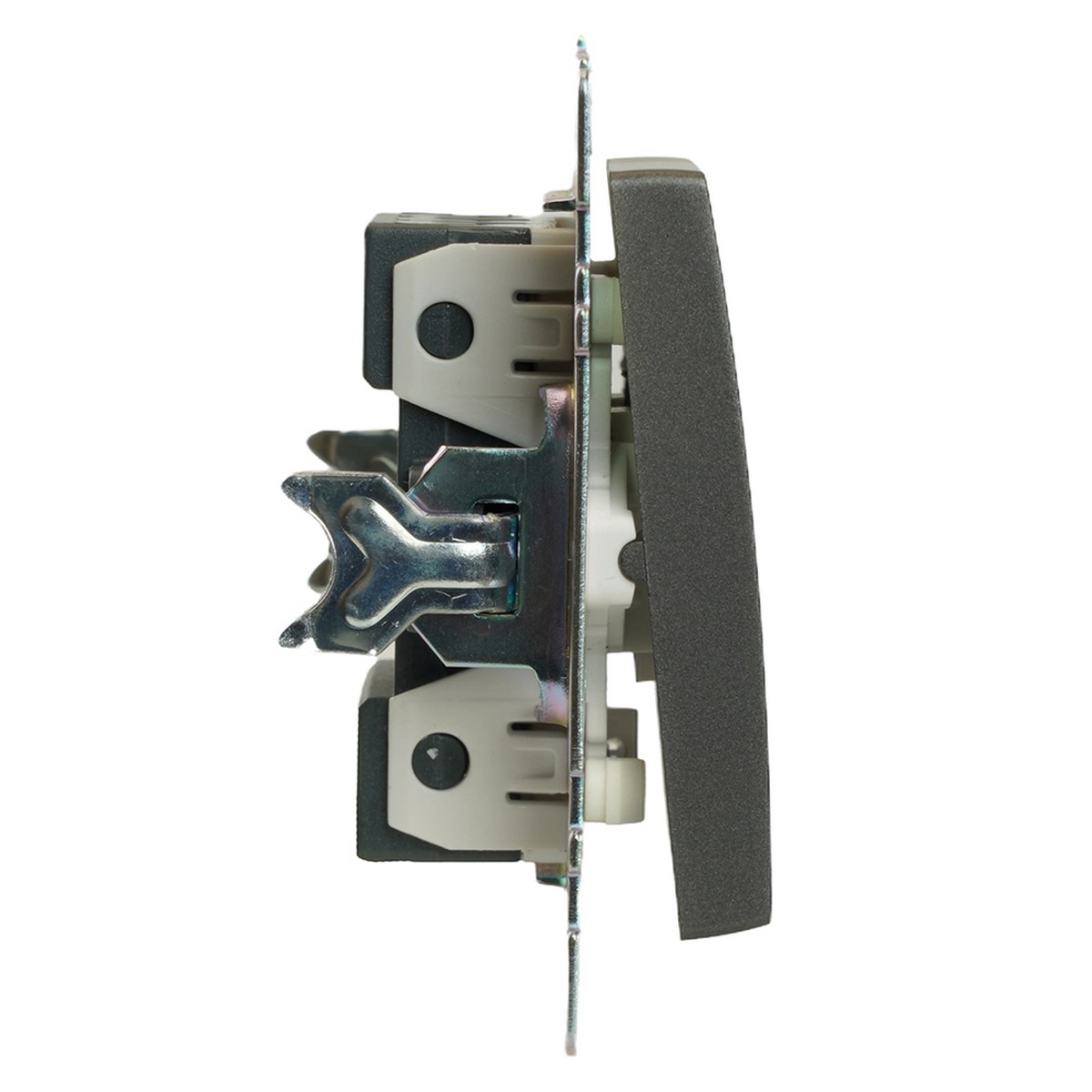 Катрин - Розетки и выключатели Stekker Выключатель 2-клавишный STEKKER GLS10-7104-06 250V 10А Катрин графит 49411