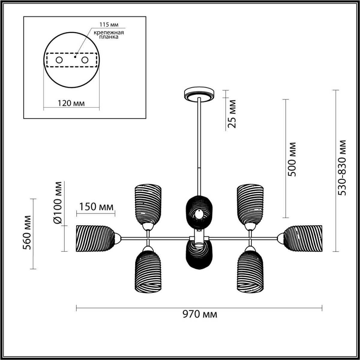 Люстры Люстра потолочная LUMION 6512/8C MONROE 
