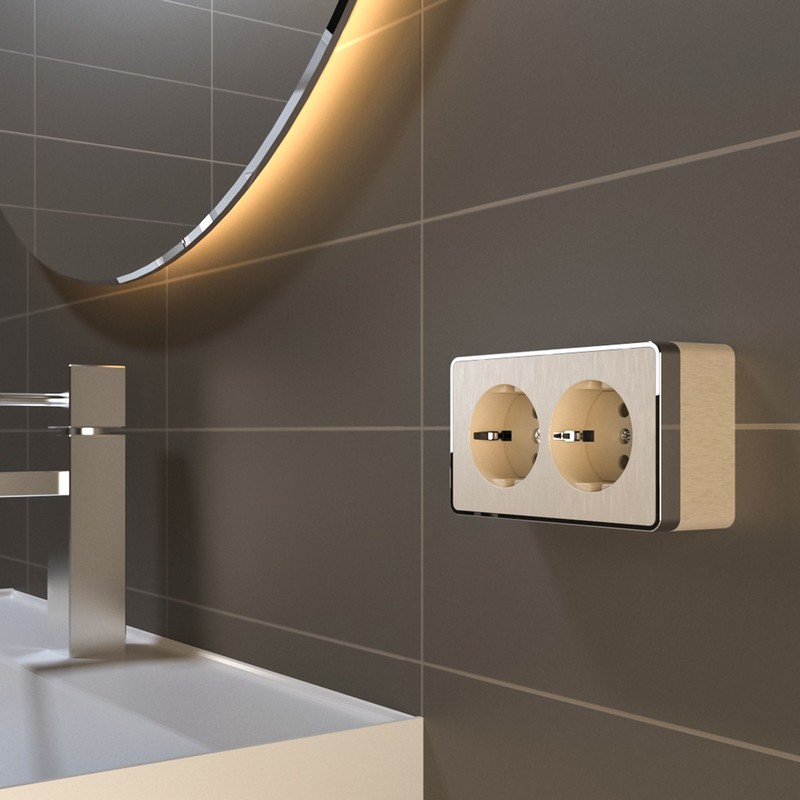 Werkel Gallant шампань рифленный Розетка Werkel двойная с заземлением Gallant (шампань рифленый) W5072110