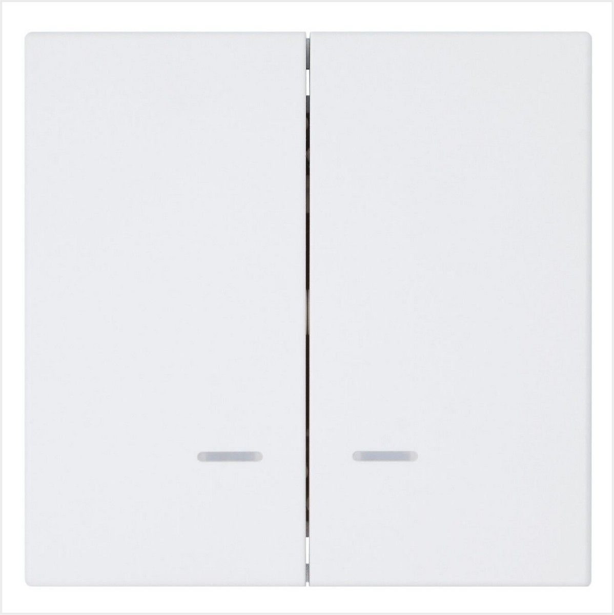 JASMART FD - розетки и выключатели Выключатель двухклавишный JASMART FD со светодиодами Белый матовый (soft touch) 3023NPWM