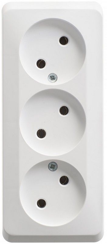 Этюд Белый Розетка 3-ая Systeme Electric Этюд наружный Белый б/з без шторок 16А 250B PA16-009B