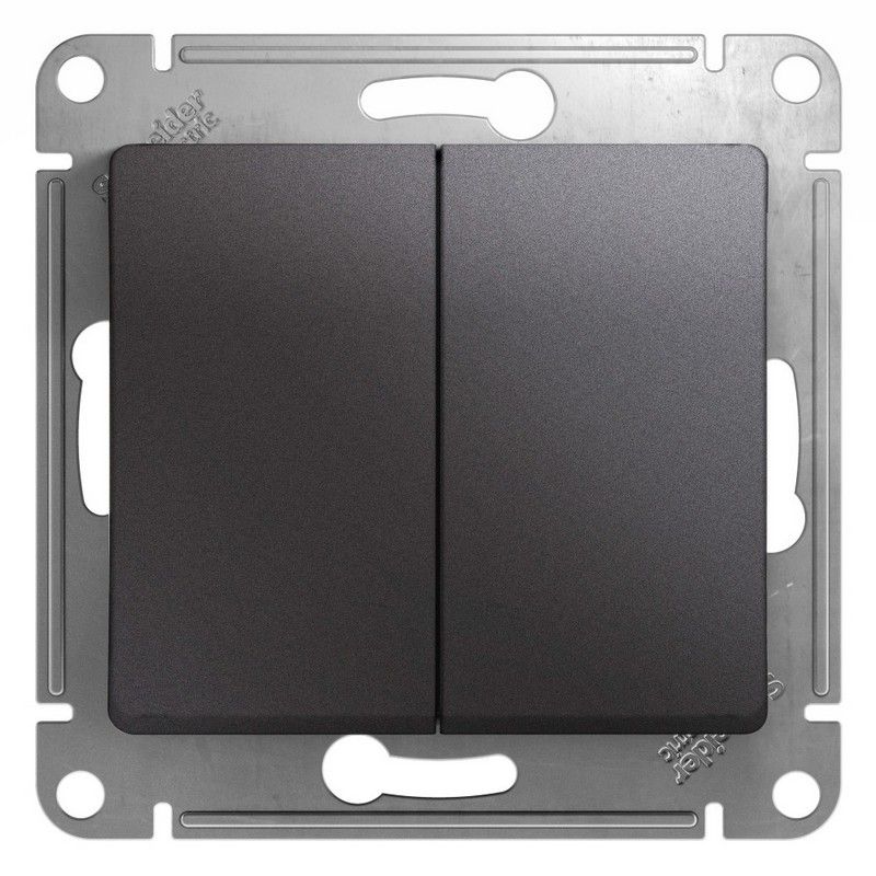 Glossa Графит Переключатель 2-клавишный Systeme Electric Glossa Графит GSL001365