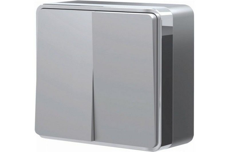 Werkel Gallant серебряный Выключатель Werkel двухклавишный Gallant (серебряный) W5020006