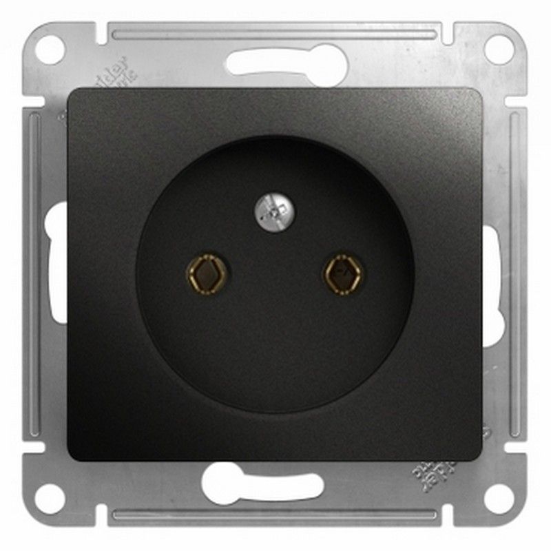Glossa Антрацит Розетка Systeme Electric Glossa Антрацит без заземления, 16А механизм GSL000741