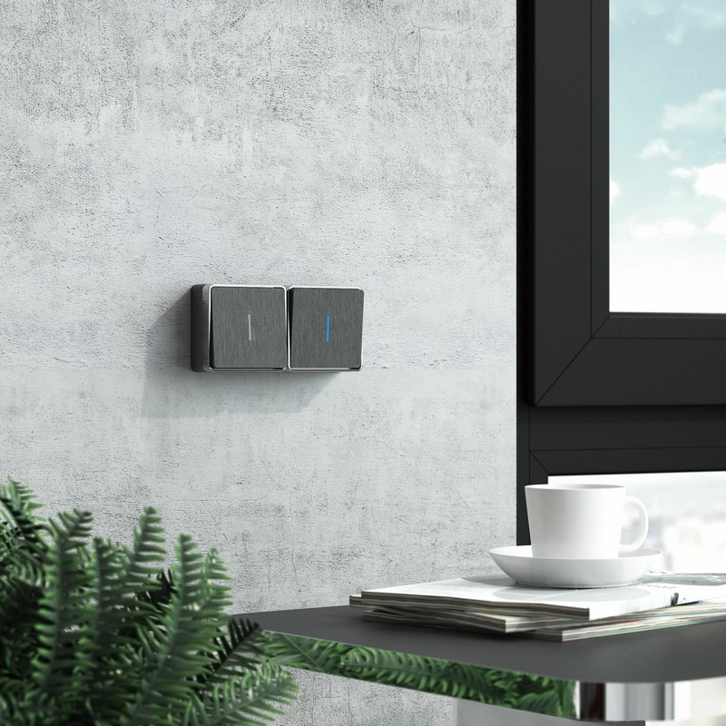 Werkel Gallant графит рифленный Выключатель Werkel одноклавишный с подсветкой Gallant (графит рифленый) W5010104