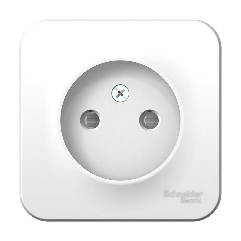 Blanca белые розетки и выключатели Розетка SE Blanca б/з Белый наружный со шторками изолир. пластина BLNRA001111