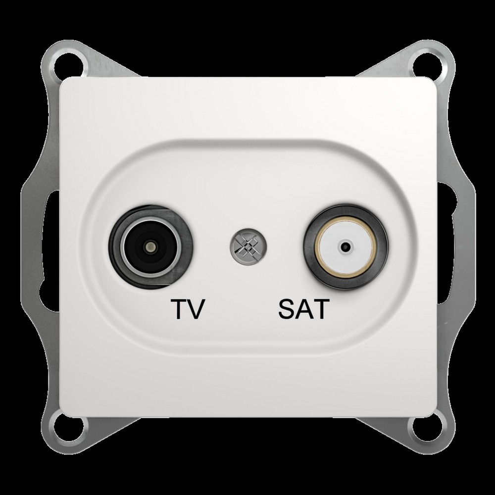 Glossa Белый Розетка Systeme Electric Glossa Белый TV-SAT одиночная 1DB GSL000197