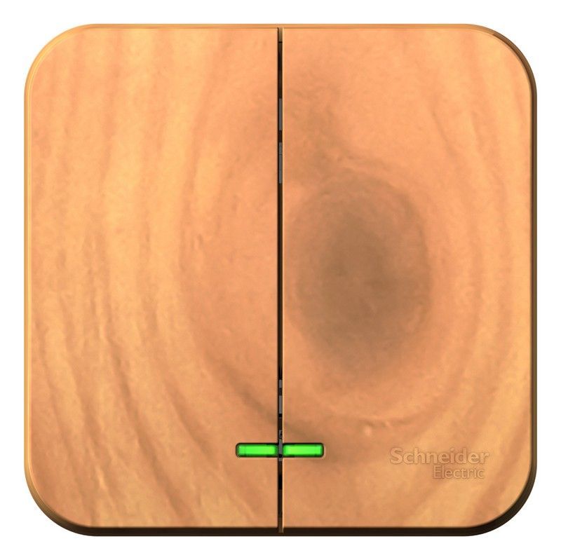 Blanca ясень розетки и выключатели Выключатель SE Blanca 2-клавишный Ясень наружный с подсветкой BLNVA105105