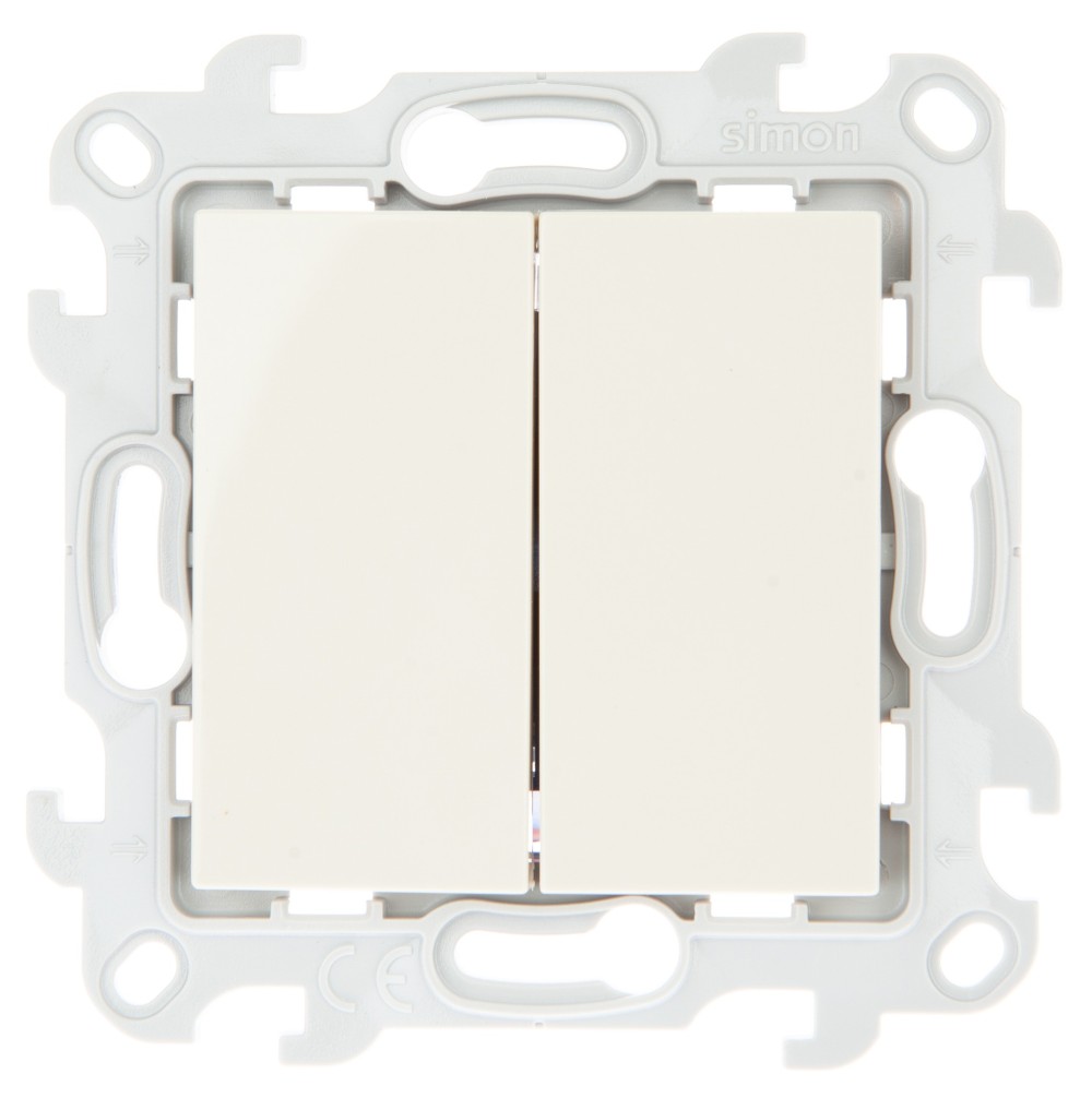 Розетки и выключатели Simon 24 Слоновая кость Выключатель Двухклавишный Simon 24 Слоновая кость 2450398-031