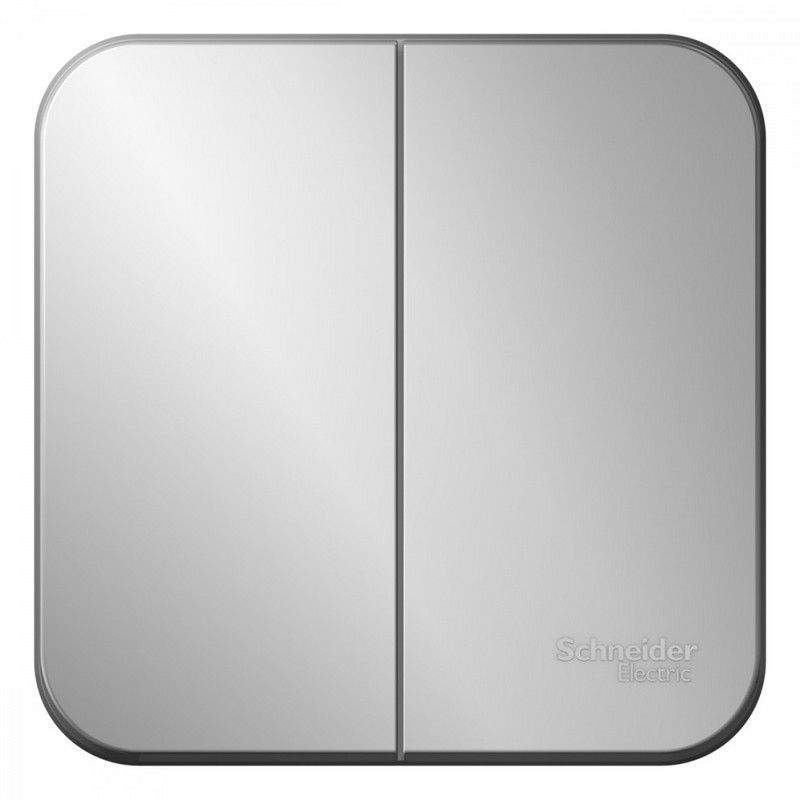 Blanca алюминий розетки и выключатели Выключатель SE Blanca 2-клавишный Алюминий наружный изолир. пластина BLNVA105013