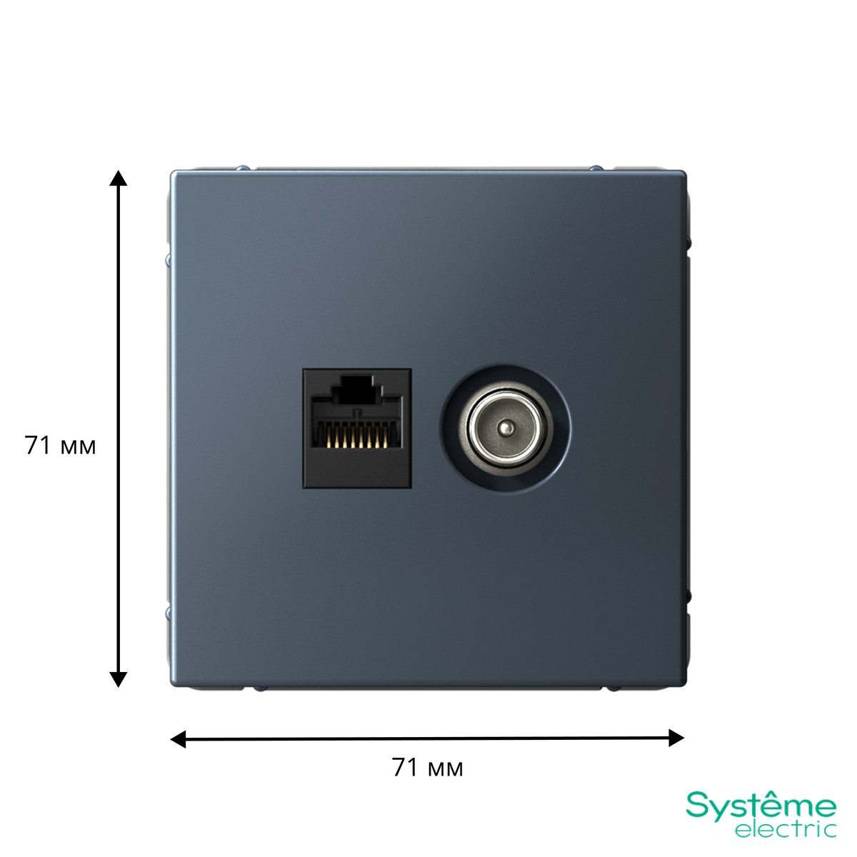 ArtGallery Грифель Розетка Systeme Electric ArtGallery Грифель двойная ТВ + компьютерная RJ45 кат. 5Е GAL000789