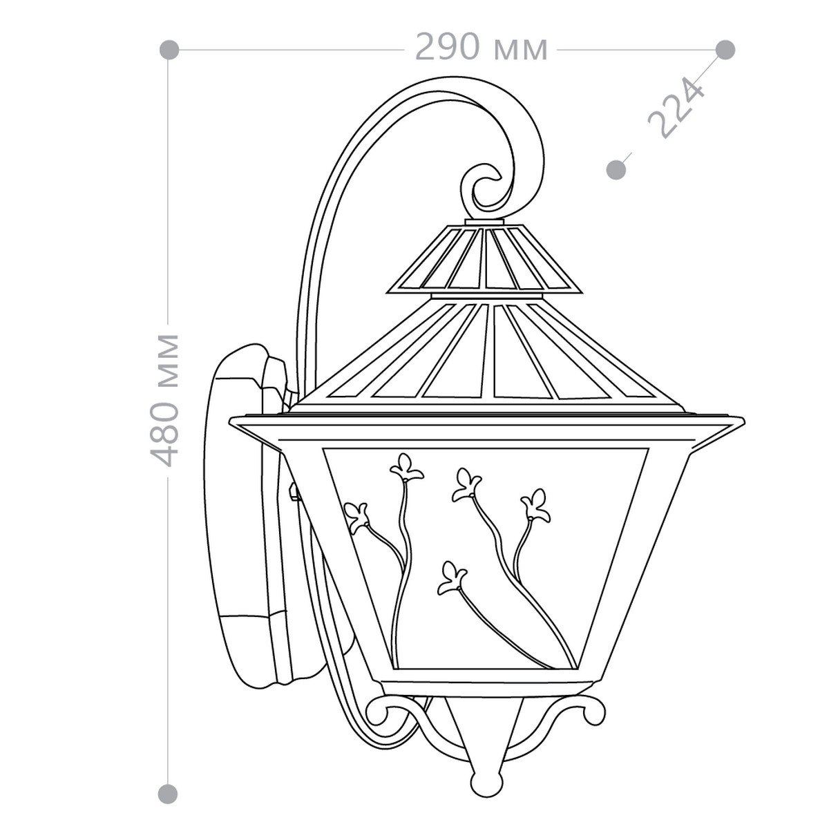 Уличные настенные светильники Светильник садово-парковый Feron PL631 на стену вниз 60W 230V E27 черное золото 11642 