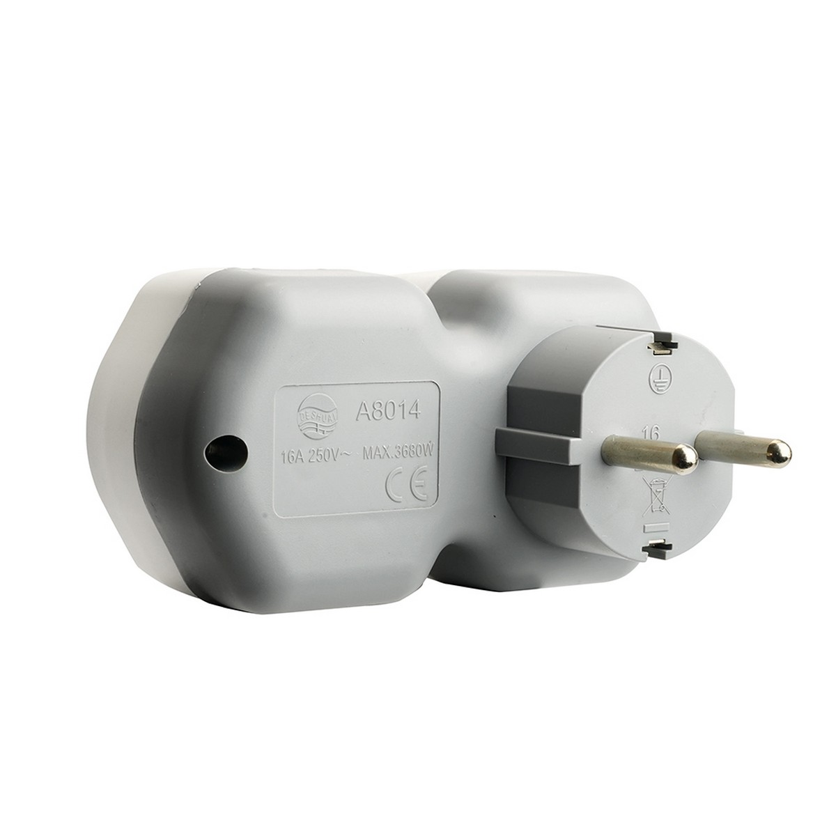 Колодки и удлинители, тройники Разветвитель сетевой на 1 выход с/з STEKKER USB A+ Type C белый/серый ADP16-16-20 50109 