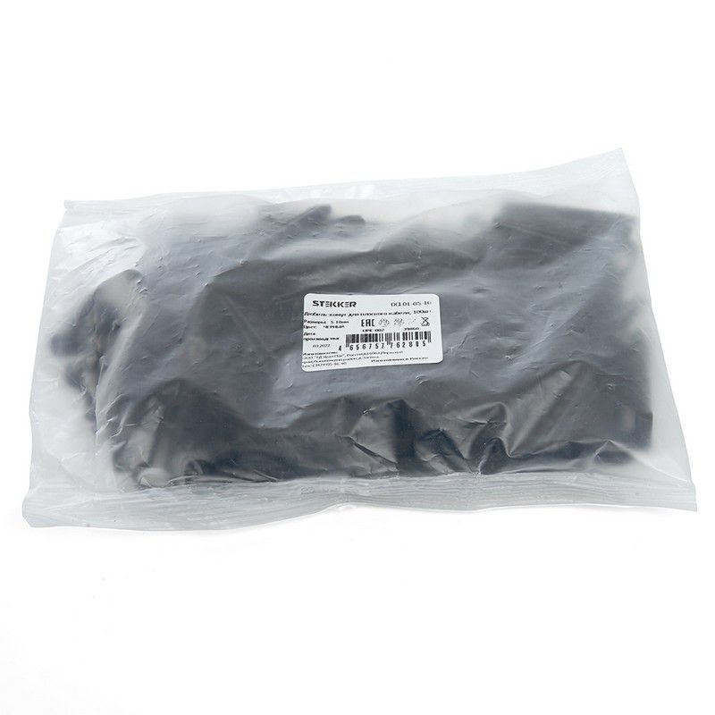 Дюбель-хомут для плоского кабеля (5-10мм) STEKKER DCL01-05-10 черный (100шт.) 39860