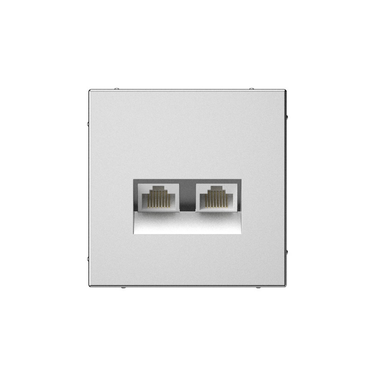 ArtGallery Сталь Розетка компьютерная Systeme Electric ArtGallery Сталь двойная RJ45+RJ45, кат. 5е,