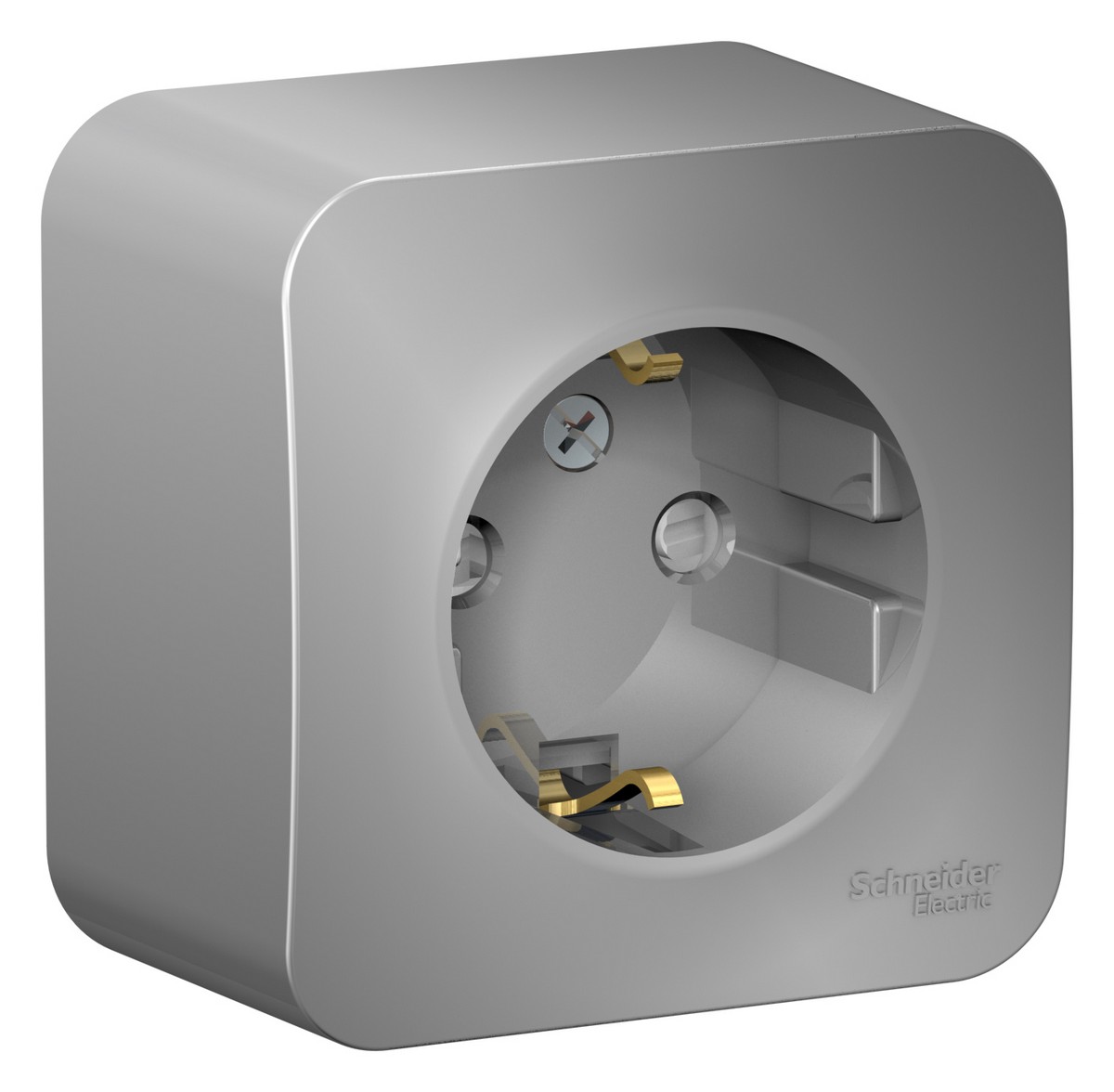 Blanca алюминий розетки и выключатели Розетка SE Blanca с/з Алюминий наружный со шторками BLNRA011103